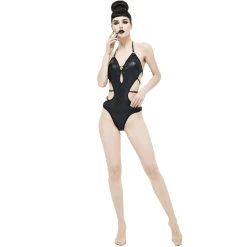 DEVIL FASHION Monokini 'Punk Wave' Noir -ALCHEMY GOTHIC shop monokini punk wave noir 6