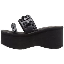 Mules Plateformes En Cuir Vegan Demonia 'FUNN-18'... -ALCHEMY GOTHIC shop mules plateformes en cuir vegan demonia funn 18 noires 4