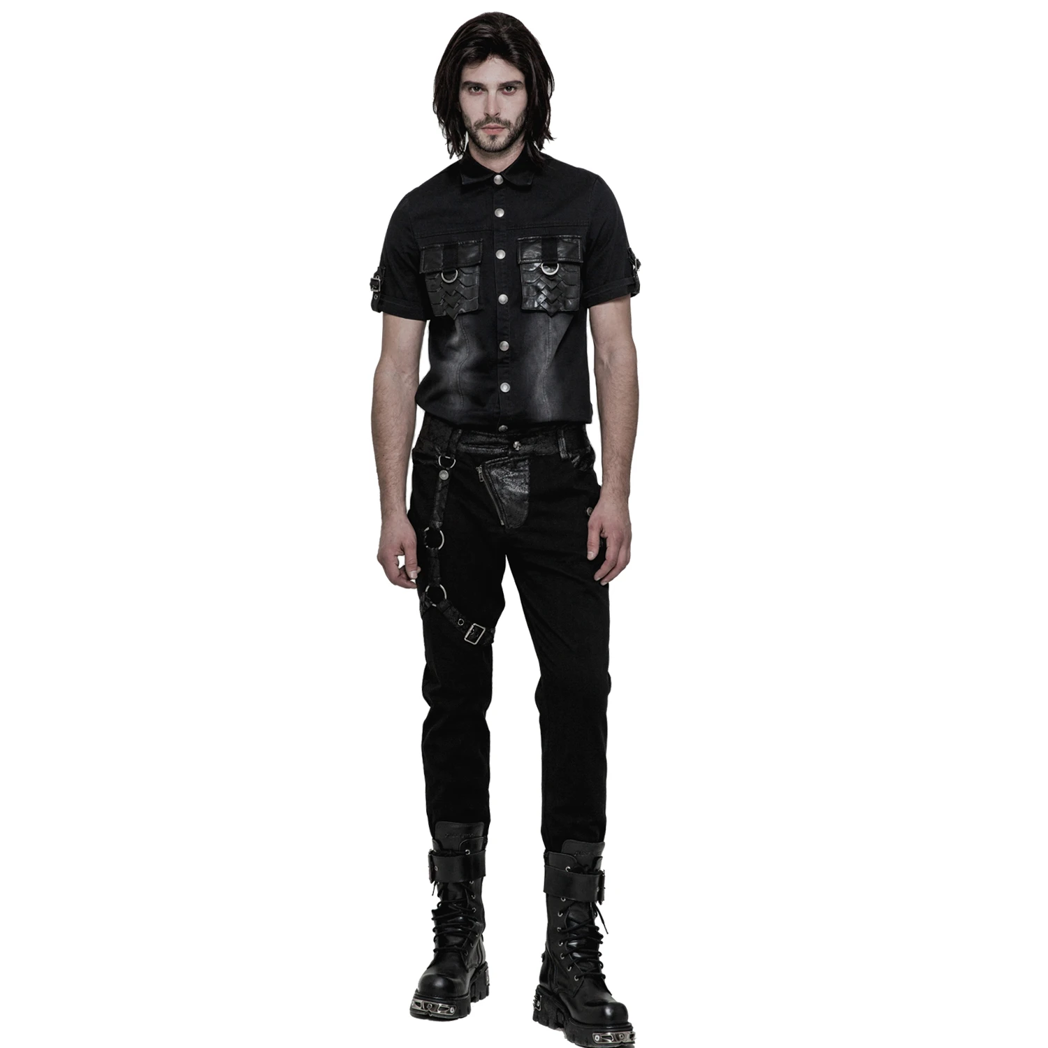 PUNK RAVE Pantalon à Rayures 'Dracarys' Noir 4 PUNK RAVE Pantalon à Rayures 'Dracarys' Noir – Image 2