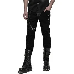 PUNK RAVE Pantalon à Rayures 'Dracarys' Noir 15 PUNK RAVE Pantalon à Rayures 'Dracarys' Noir -ALCHEMY GOTHIC shop pantalon a rayures dracarys noir 2