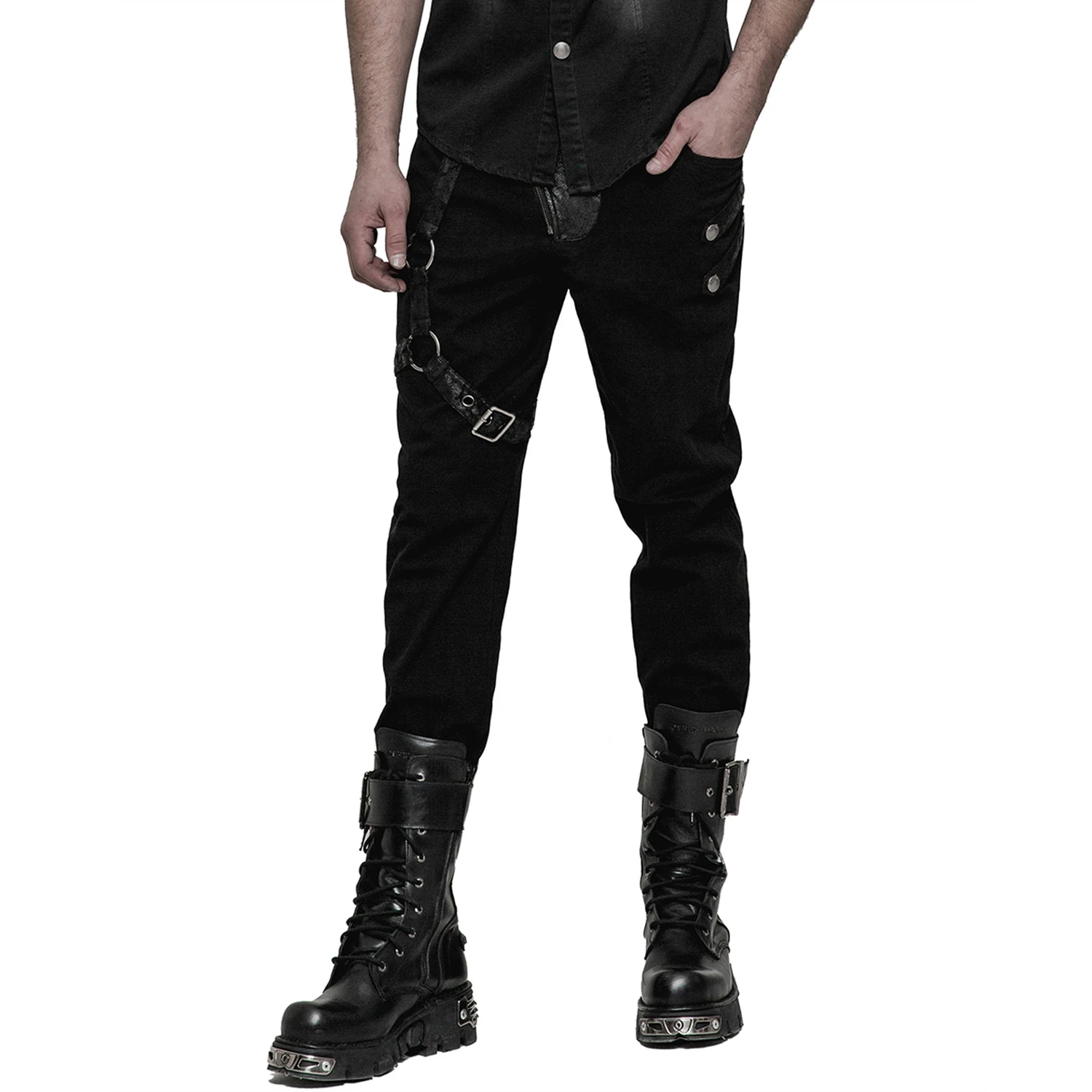 PUNK RAVE Pantalon à Rayures 'Dracarys' Noir 5 PUNK RAVE Pantalon à Rayures 'Dracarys' Noir – Image 3