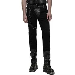 PUNK RAVE Pantalon à Rayures 'Dracarys' Noir 17 PUNK RAVE Pantalon à Rayures 'Dracarys' Noir -ALCHEMY GOTHIC shop pantalon a rayures dracarys noir 4