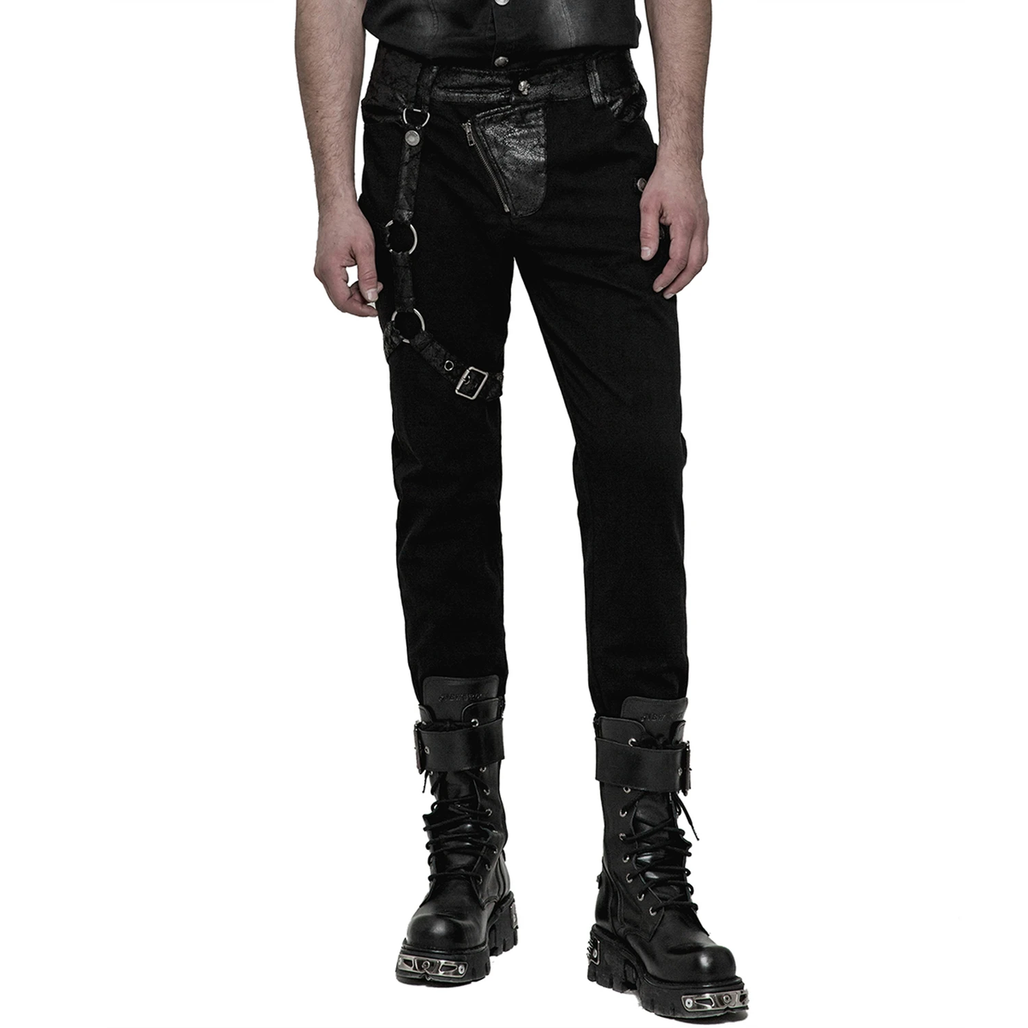 PUNK RAVE Pantalon à Rayures 'Dracarys' Noir 7 PUNK RAVE Pantalon à Rayures 'Dracarys' Noir – Image 5