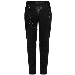 PUNK RAVE Pantalon à Rayures 'Dracarys' Noir 18 PUNK RAVE Pantalon à Rayures 'Dracarys' Noir -ALCHEMY GOTHIC shop pantalon a rayures dracarys noir 5