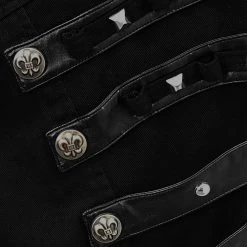 DEVIL FASHION Pantalon 'Acanthus' En Jean Noir -ALCHEMY GOTHIC shop pantalon acanthus en jean noir 11