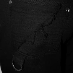 DEVIL FASHION Pantalon 'Acanthus' En Jean Noir -ALCHEMY GOTHIC shop pantalon acanthus en jean noir 17