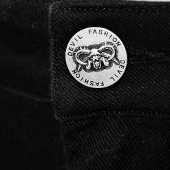 DEVIL FASHION Pantalon 'Acanthus' En Jean Noir -ALCHEMY GOTHIC shop pantalon acanthus en jean noir 18