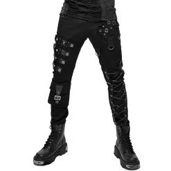 DEVIL FASHION Pantalon 'Acanthus' En Jean Noir -ALCHEMY GOTHIC shop pantalon acanthus en jean noir 3