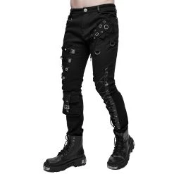 DEVIL FASHION Pantalon 'Acanthus' En Jean Noir -ALCHEMY GOTHIC shop pantalon acanthus en jean noir 5