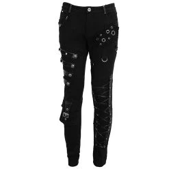DEVIL FASHION Pantalon 'Acanthus' En Jean Noir -ALCHEMY GOTHIC shop pantalon acanthus en jean noir 7