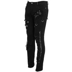 DEVIL FASHION Pantalon 'Acanthus' En Jean Noir -ALCHEMY GOTHIC shop pantalon acanthus en jean noir 9