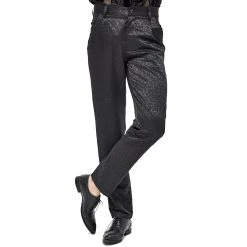 DEVIL FASHION Pantalon 'Atkins' En Jacquard Noir -ALCHEMY GOTHIC shop pantalon atkins en jacquard noir 9