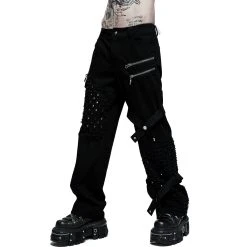 PUNK RAVE Pantalon 'Calargaff' Noir -ALCHEMY GOTHIC shop pantalon calargaff noir 4
