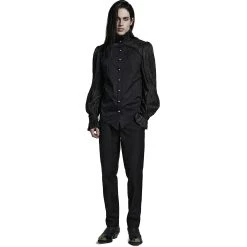 PUNK RAVE Pantalon 'Cannabas' Noir -ALCHEMY GOTHIC shop pantalon cannabas noir 6