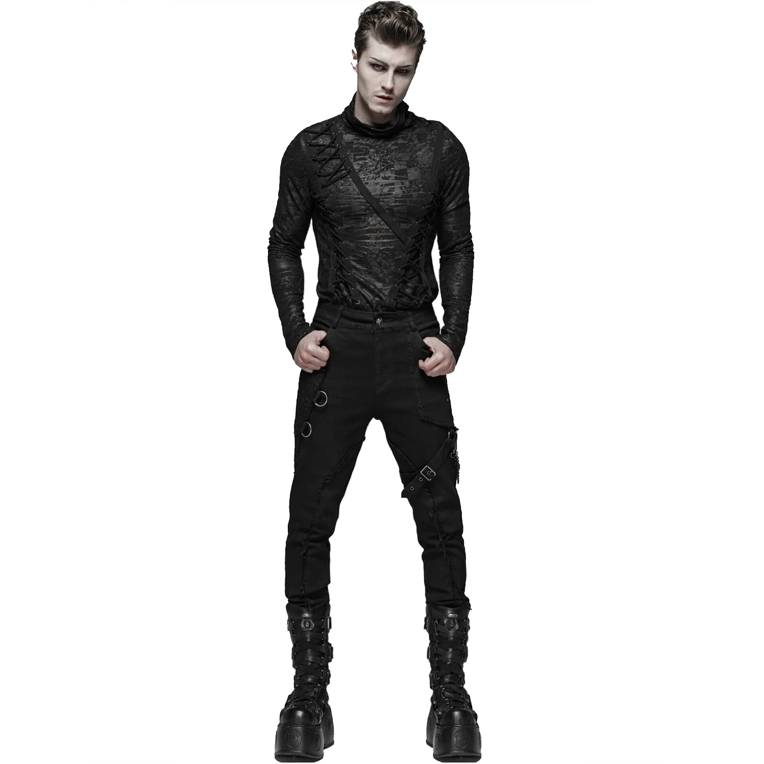 PUNK RAVE Pantalon 'Cthulhu' Noir 4 PUNK RAVE Pantalon 'Cthulhu' Noir – Image 2