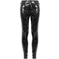 DEVIL FASHION Pantalon 'Cyber Game' En Simili Cuir Glossy Noir -ALCHEMY GOTHIC shop pantalon cyber game en simili cuir glossy noir 10