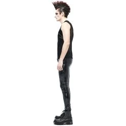 DEVIL FASHION Pantalon 'Cyber Game' En Simili Cuir Glossy Noir -ALCHEMY GOTHIC shop pantalon cyber game en simili cuir glossy noir 6