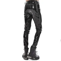 DEVIL FASHION Pantalon 'Cyber Game' En Simili Cuir Glossy Noir -ALCHEMY GOTHIC shop pantalon cyber game en simili cuir glossy noir 8