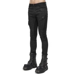 DEVIL FASHION Pantalon 'Cyber Game' Noir -ALCHEMY GOTHIC shop pantalon cyber game noir 6
