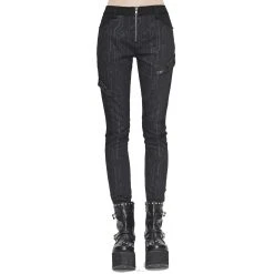 DEVIL FASHION Pantalon 'Cyber Game' Noir Pour Femmes -ALCHEMY GOTHIC shop pantalon cyber game noir pour femmes 3