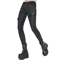 DEVIL FASHION Pantalon 'Cyber Game' Noir Pour Femmes -ALCHEMY GOTHIC shop pantalon cyber game noir pour femmes 7