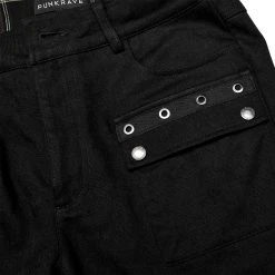 PUNK RAVE Pantalon 'Cynfael' Noir Et Tartan Rouge -ALCHEMY GOTHIC shop pantalon cynfael noir et tartan rouge 12