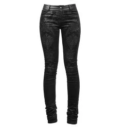 PUNK RAVE Pantalon 'Damask' Noir -ALCHEMY GOTHIC shop pantalon damask noir 10