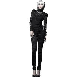 PUNK RAVE Pantalon 'Damask' Noir -ALCHEMY GOTHIC shop pantalon damask noir 6