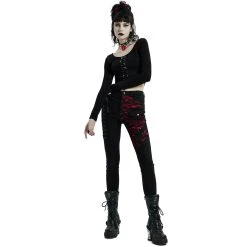 PUNK RAVE Pantalon 'Dark Blood' Noir Et Rouge 23 PUNK RAVE Pantalon 'Dark Blood' Noir Et Rouge -ALCHEMY GOTHIC shop pantalon dark blood noir et rouge 4