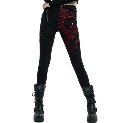 PUNK RAVE Pantalon 'Dark Blood' Noir Et Rouge 26 PUNK RAVE Pantalon 'Dark Blood' Noir Et Rouge -ALCHEMY GOTHIC shop pantalon dark blood noir et rouge 7