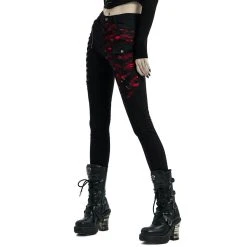 PUNK RAVE Pantalon 'Dark Blood' Noir Et Rouge 28 PUNK RAVE Pantalon 'Dark Blood' Noir Et Rouge -ALCHEMY GOTHIC shop pantalon dark blood noir et rouge 9