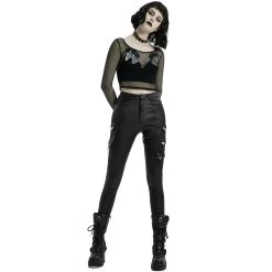 PUNK RAVE Pantalon 'Dark Doll' Noir -ALCHEMY GOTHIC shop pantalon dark doll noir 1