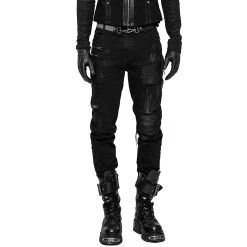 PUNK RAVE Pantalon Decadent 'Black Swamp' Noir