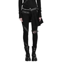 PUNK RAVE Pantalon-Demi-Jupe 'Catacomb' Noir