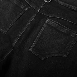 PUNK RAVE Pantalon Déstructuré 'Gehenna' En Jean Noir -ALCHEMY GOTHIC shop pantalon destructure gehenna en jean noir 14