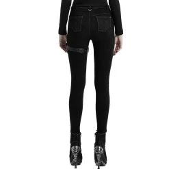 PUNK RAVE Pantalon Déstructuré 'Gehenna' En Jean Noir -ALCHEMY GOTHIC shop pantalon destructure gehenna en jean noir 8