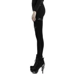 PUNK RAVE Pantalon Déstructuré 'Gehenna' En Jean Noir -ALCHEMY GOTHIC shop pantalon destructure gehenna en jean noir 9