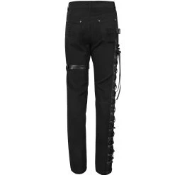DEVIL FASHION Pantalon 'Distressed' Noir -ALCHEMY GOTHIC shop pantalon distressed noir 10