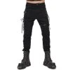 DEVIL FASHION Pantalon 'Distressed' Noir