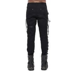 DEVIL FASHION Pantalon 'Distressed' Noir -ALCHEMY GOTHIC shop pantalon distressed noir 5