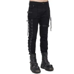 DEVIL FASHION Pantalon 'Distressed' Noir -ALCHEMY GOTHIC shop pantalon distressed noir 6