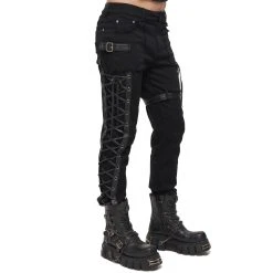 DEVIL FASHION Pantalon 'Distressed' Noir -ALCHEMY GOTHIC shop pantalon distressed noir 8