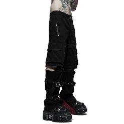 PUNK RAVE Pantalon 'Double Jeu' Noir -ALCHEMY GOTHIC shop pantalon double jeu noir 8