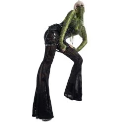 PUNK RAVE Pantalon Evasé 'Serpentine' Noir -ALCHEMY GOTHIC shop pantalon evase serpentine noir 4