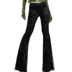 PUNK RAVE Pantalon Evasé 'Serpentine' Noir -ALCHEMY GOTHIC shop pantalon evase serpentine noir 5