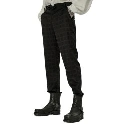 PUNK RAVE Pantalon 'Goth Plaid' Noir -ALCHEMY GOTHIC shop pantalon goth plaid noir 8