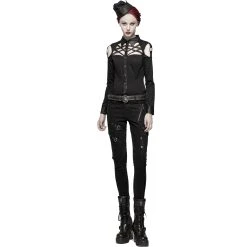 PUNK RAVE Pantalon 'Gothic Trooper' Noir 23 PUNK RAVE Pantalon 'Gothic Trooper' Noir -ALCHEMY GOTHIC shop pantalon gothic trooper noir 1