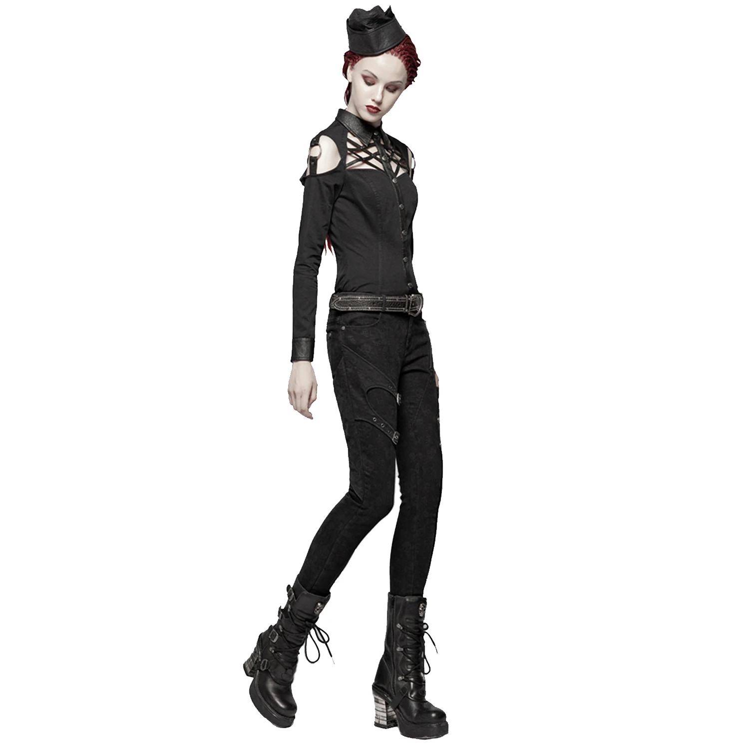 PUNK RAVE Pantalon 'Gothic Trooper' Noir 8 PUNK RAVE Pantalon 'Gothic Trooper' Noir – Image 6