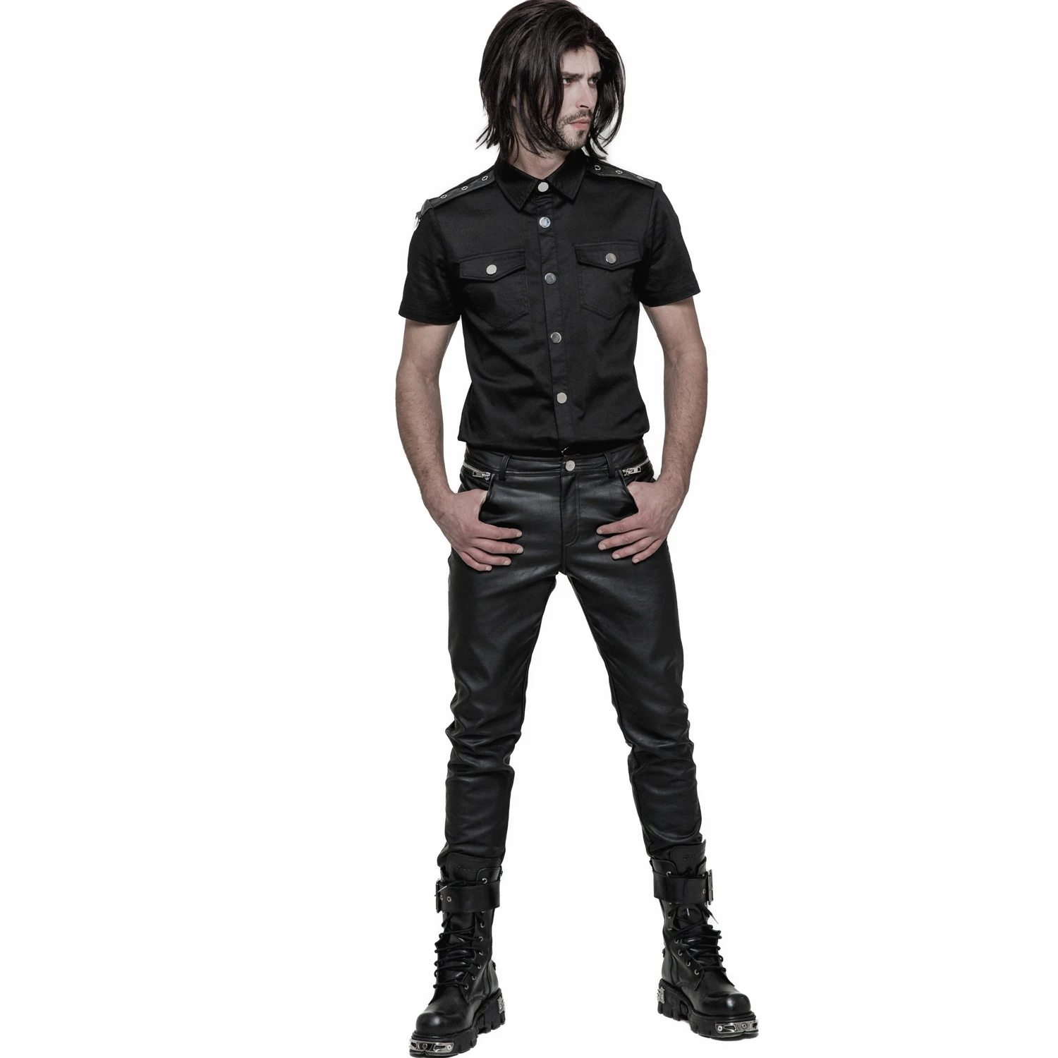 PUNK RAVE Pantalon Gothique 'Dementor' En Simili-Cuir Noir 9 PUNK RAVE Pantalon Gothique 'Dementor' En Simili-Cuir Noir – Image 7