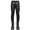 DEVIL FASHION Pantalon 'Haboolm' En Jean Et Simili Cuir Noirs -ALCHEMY GOTHIC shop pantalon haboolm en jean et simili cuir noirs